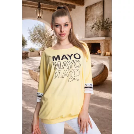 Mayo Chix Natasha póló modal viscose/matrica 3 soros világos sárga