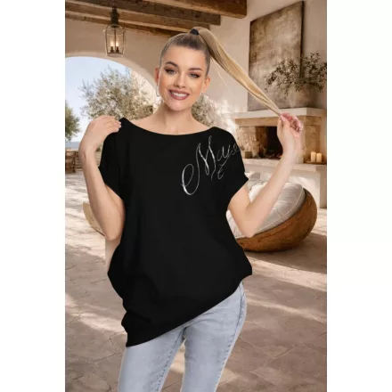 Mayo Chix Zséda tunika r.u. modal viscose/dombor fólia fekete