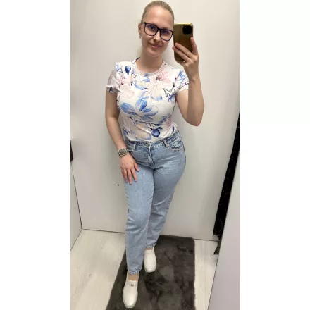 Envy farmernadrág 1 gombos merev anyagú mom fazon