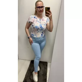   Envy farmernadrág 1 gombos ealsztikus anyagú szűkszárú babakék