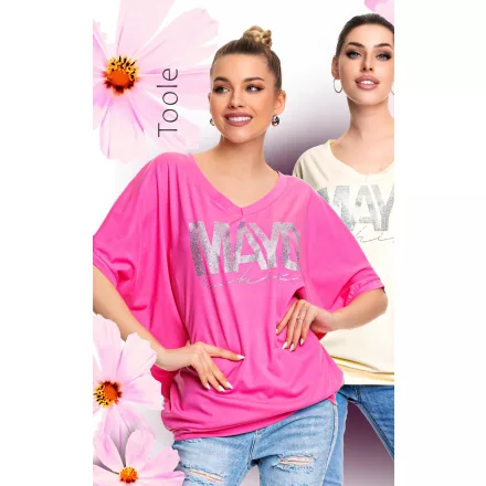 Mayo Chix Toole tunika r.u. modal viscose/nagy csili átmenetes felirat pink