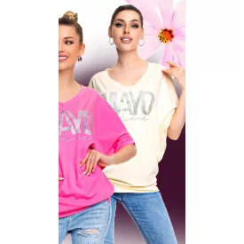   Mayo Chix Toole tunika r.u. modal viscose/nagy csili átmenetes felirat világos sárga