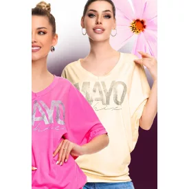   Mayo Chix Toole tunika r.u. modal viscose/nagy csili átmenetes felirat krém