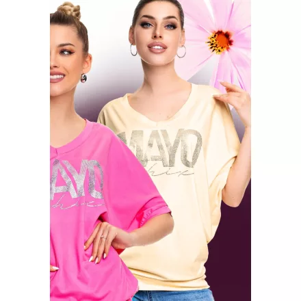Mayo Chix Toole tunika r.u. modal viscose/nagy csili átmenetes felirat krém