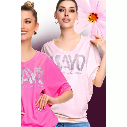 Mayo Chix Toole tunika r.u. modal viscose/nagy csili átmenetes felirat világos rózsaszín