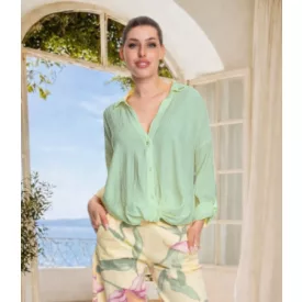 Mayo Chix Nicola blúz gyűrt krepp menta