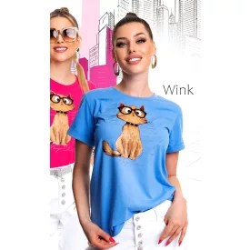 Mayo Chix Wink póló r.u. sport pamut/cicás matrica kék