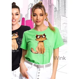 Mayo Chix Wink póló r.u. sport pamut/cicás matrica zöld