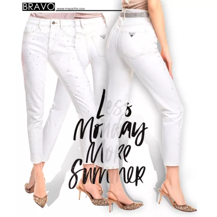Mayo Chix Bravo nadrág fehér farmer/szórt csili