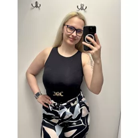 Blue Nature Molly felső uni fémdísszel fekete