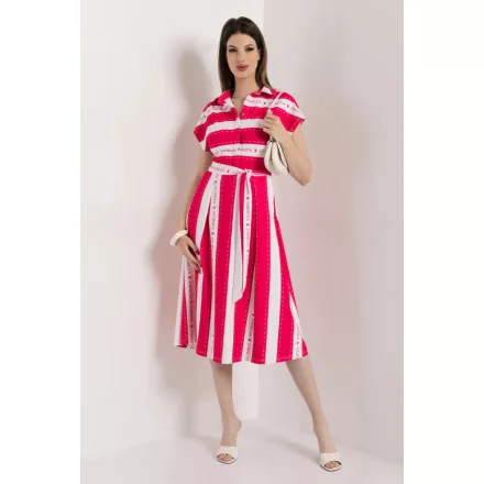 Amnesia Lusy ruha pink/ekrü csíkos