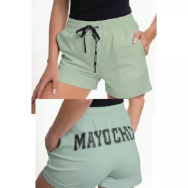   Mayo Chix Pulzus short selyem punto/hátul matrica pisztácia