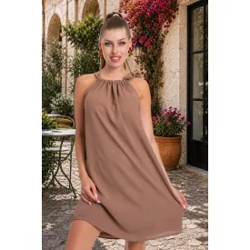 Mayo Chix lobélia ruha krepp barna