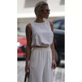 Envy felső croptop gumis aljú fehér