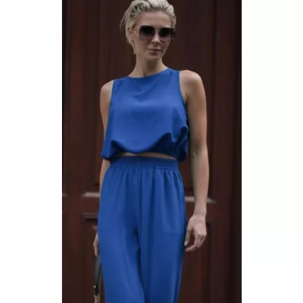 Envy felső croptop gumis aljú királykék