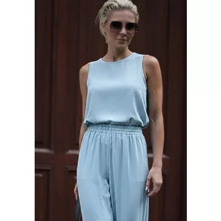 Envy felső croptop gumis aljú babakék vászon