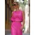 Envy felső croptop gumis aljú pink vászon