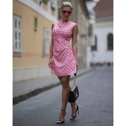 Envy ruha oldalt húzott pink alapon pöttyös