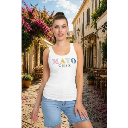 Mayo CHix Corso trikó sport pamut/ dombor fólia színes felirat fehér