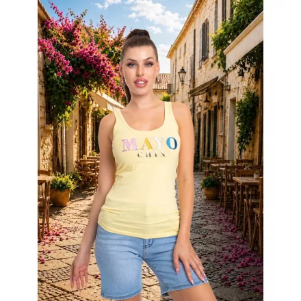 Mayo CHix Corso trikó sport pamut/ dombor fólia színes felirat világossárga