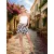 Mayo Chix Ready short lenes krepp fekete/barna kör mintás