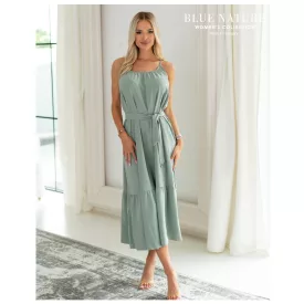 Blue Nature Amika ruha maxi megkötős zsálya