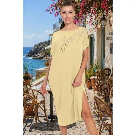 Mayo Chix Mindy ruha hosszú modal viscose/matrica feliratos világos sárga