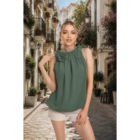 Mayo Chix Panna blúz krepp sötétzöld