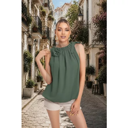 Mayo Chix Panna blúz krepp sötétzöld
