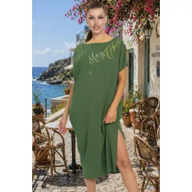   Mayo Chix Mindy ruha hosszú modal viscose/matrica feliratos khaki