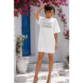 Mayo Chix Moody ruha modal viscose/nagy csili fehér