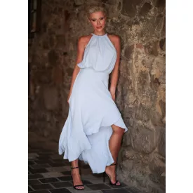 Envy ruha Halter nyakú fodros midi babakék