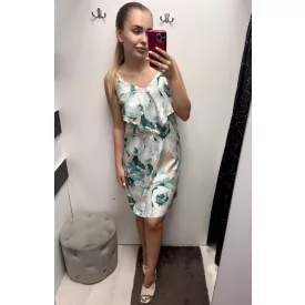 Blue Nature Zsófi ruha fodr. spag. pánt zöld virágos