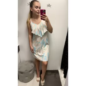   Blue Nature Zsófi ruha fodr. spag. pánt kék/bézs virágos