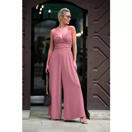 Envy szett crop top bőszárú nadrággal mályva