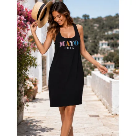 Mayo CHix Roseann ruha modal viscose/dombor matrica fekete