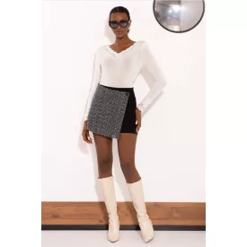 Amnesia Kelon short geometrikus mintás/fekete