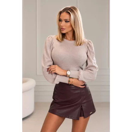 Blue Nature Szoknya-short bolyhos-bőr fekete