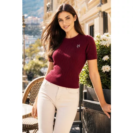 Mayo Chix Styl pulóver r.u. kötött burgundi