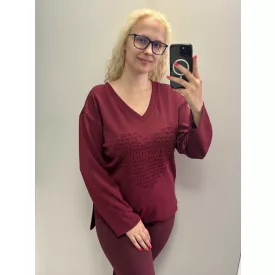 Mayo Chix Viking tunika pianka/3D LOVE burgundi