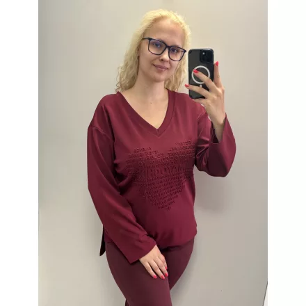 Mayo Chix Viking tunika pianka/3D LOVE burgundi