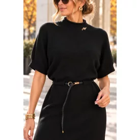 Mayo CHix Clio ruha 3/4 ujjú kötött/öves fekete