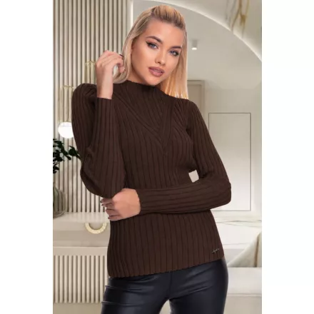 Mayo Chix Cassidy pulóver bordás kötött csokoládé