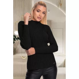 Mayo Chix Cassidy pulóver bordás kötött fekete