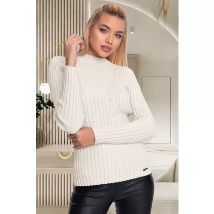Mayo Chix Cassidy pulóver bordás kötött fehér