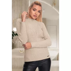 Mayo Chix Cassidy pulóver bordás kötött bézs