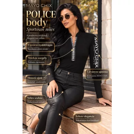 Mayo Chix Police body h.u. modal viscose/ujján matrica fekete