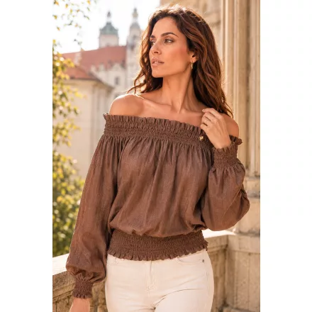 Mayo CHix Pia blúz tencel farmer barna