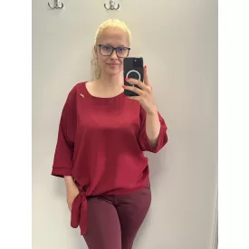 Mayo CHix Netty blúz krepp burgundi