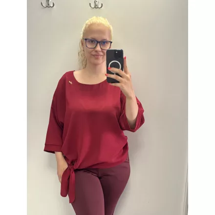 Mayo CHix Netty blúz krepp burgundi